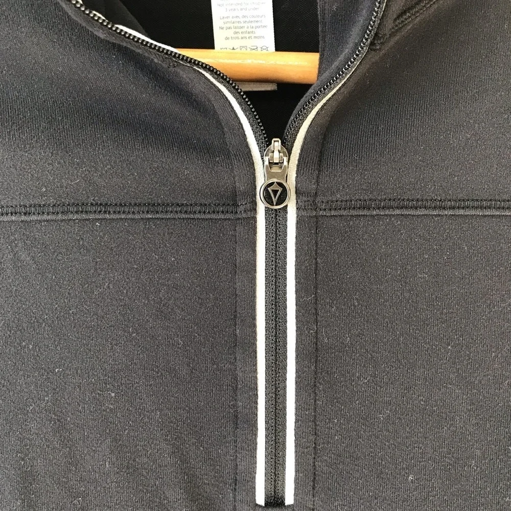 Ivivva Black Quarter Zip Long Sleeve Thumb Holes Jacket